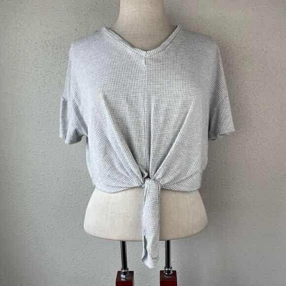 Cedar & Gold Gray Cropped Top Size S EUC - Picture 1 of 6